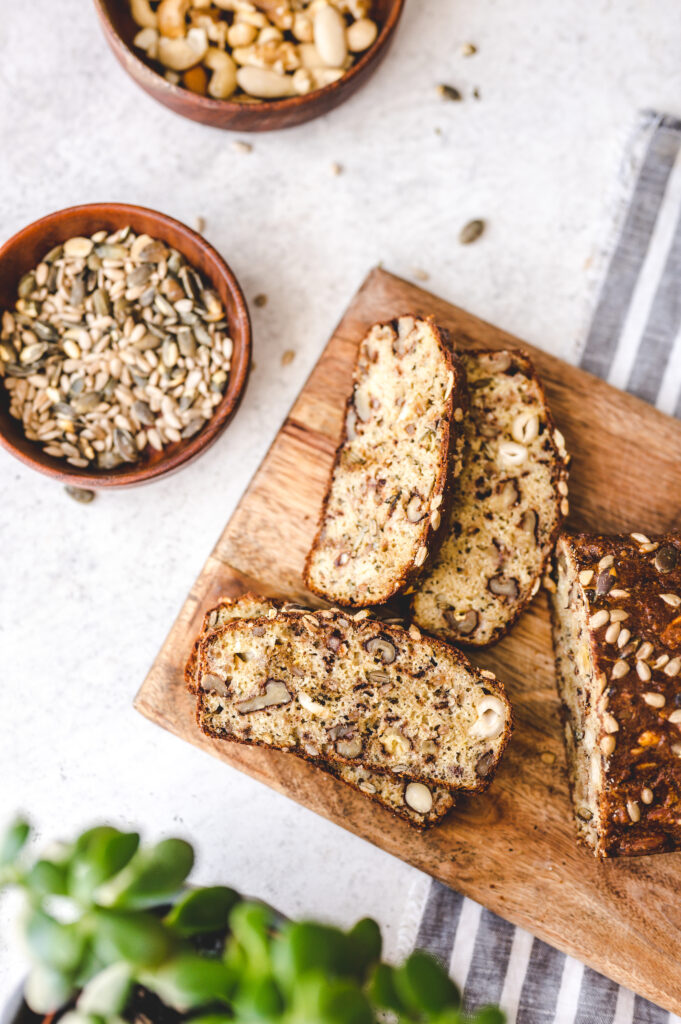 slices of nut and seed bread