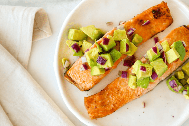 salmon with avocado salsa