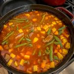 large pot of Spanish Pork Stew- Olla Gitana