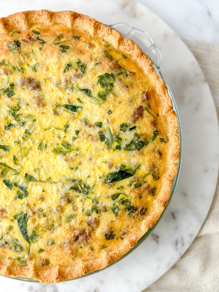close up of a quiche