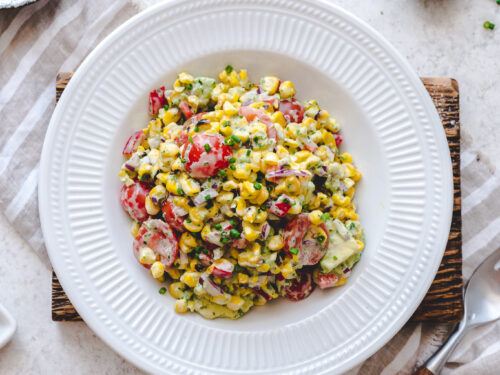 Grilled Corn Salad with Green Goddess Dressing Grilled Corn Salad with Green Goddess Dressing