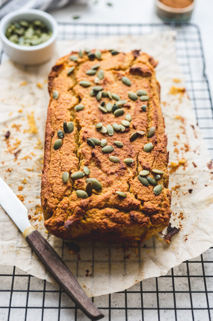 grain free refined sugar free healthy low glycemic pumpkin bread