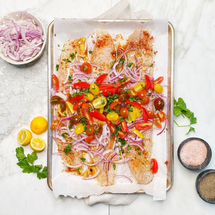 Easy Baked Fish In Sheet Pan