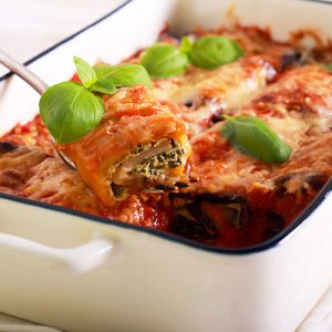 Eggplant Chicken “Lasagna Pizza”