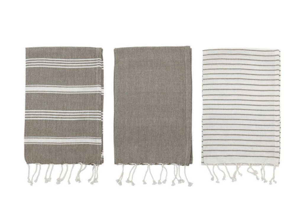 set of 3 linen kitchen towels