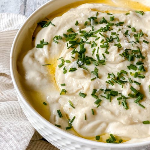 bowl of creamy mashed "potatoes"