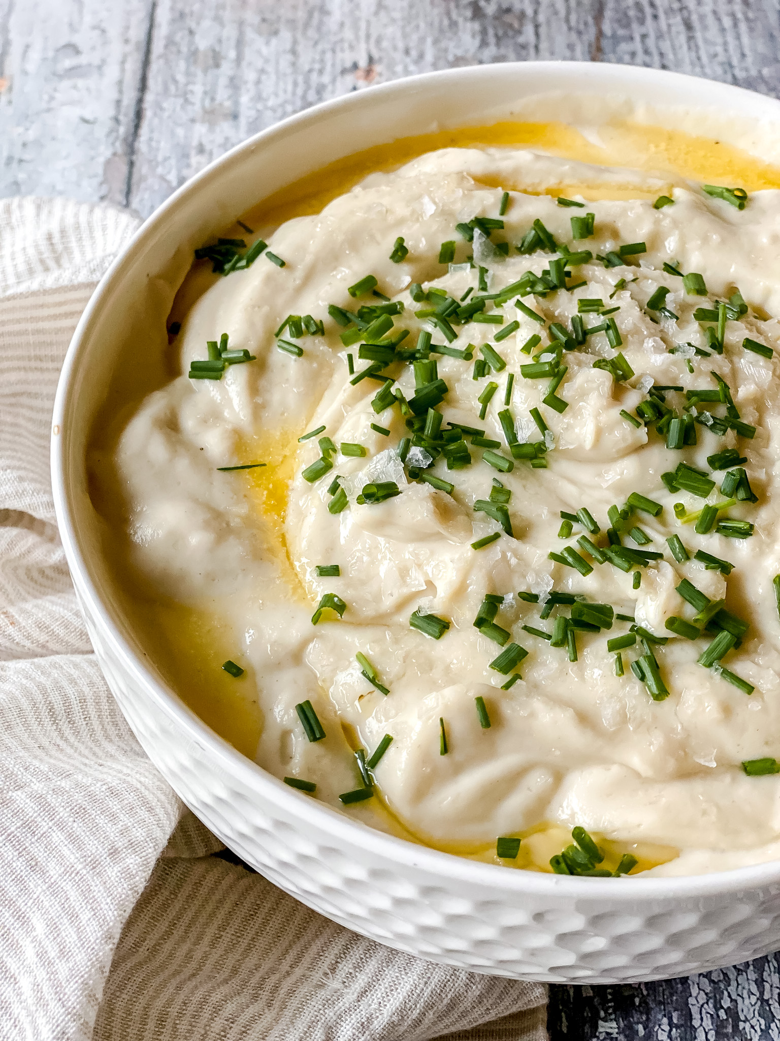 bowl of creamy mashed "potatoes"