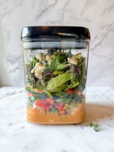 salad in a clear box with lid 
