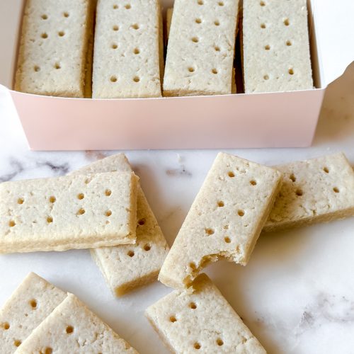 pink box of shortbread cookies like Ted Lasso biscuits