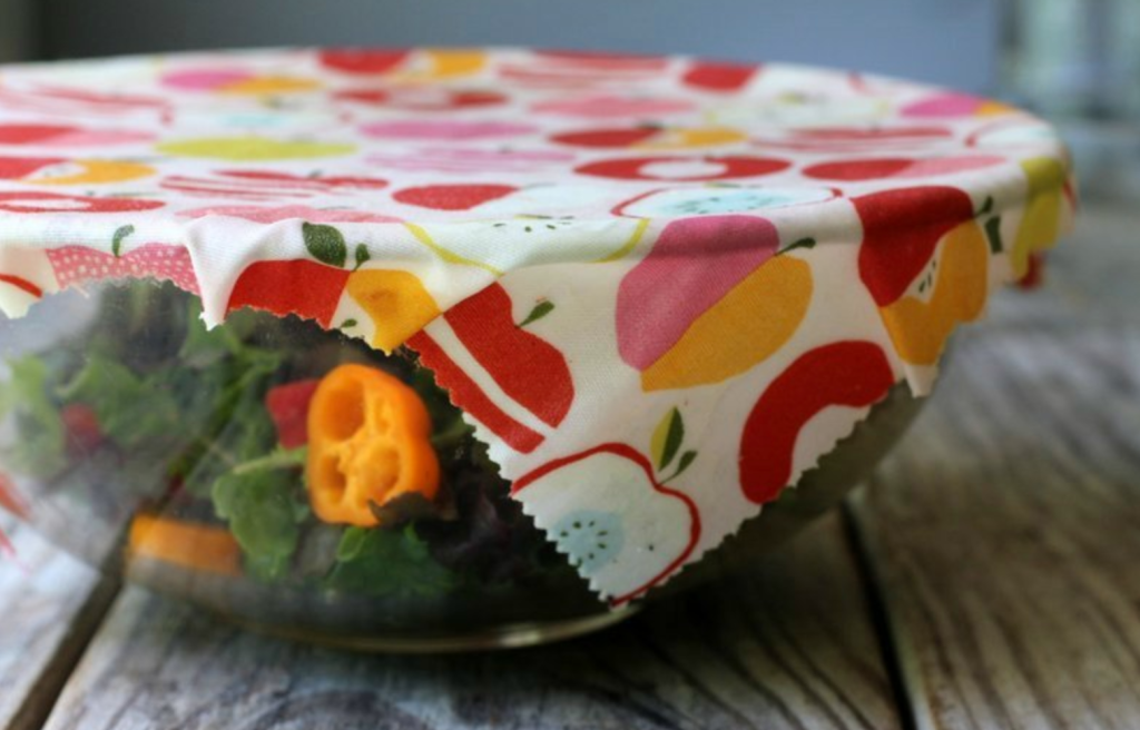 beeswax wrap on bowl